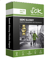  Premium S'OK ,  A4,  240/2, 20  (210 x 297 ) RC Semi Glossy Premium SA4240020SG