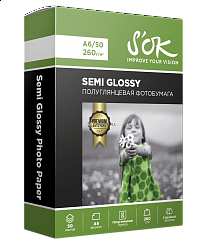  Premium S'OK ,  A6,  260/2, 50  (105 x 148 ) RC Semi Glossy Premium SA6260050SG