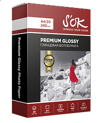  Premium S'OK ,  A4,  240/2, 20  (210 x 297 ) RC Glossy Premium SA4240020G