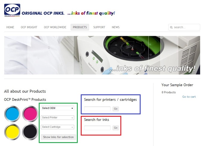 Подбор чернил OCP по таблице совместимости.
